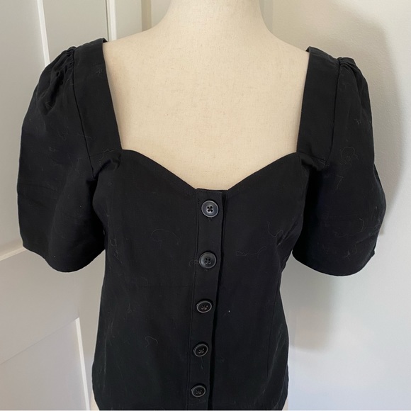 Madewell black linen blouse size 2 (small) NWOT - Picture 4 of 7